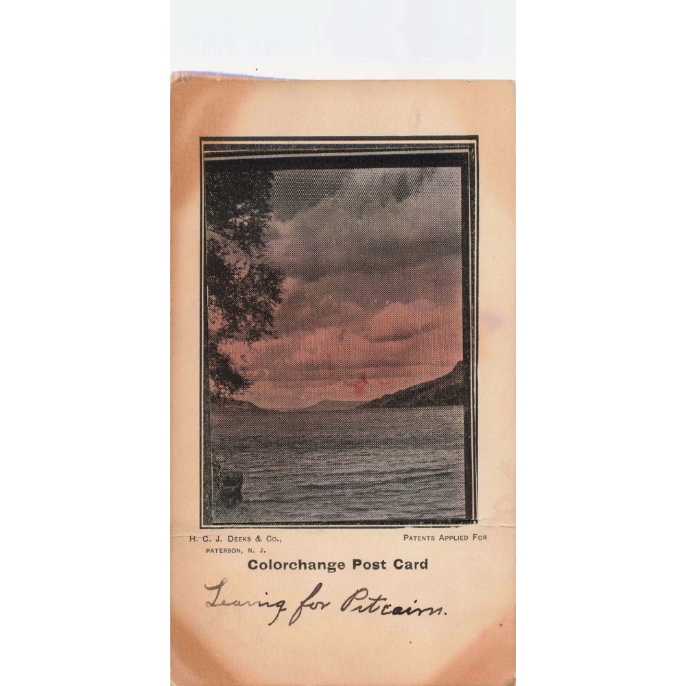 Vintage 1907 Colorchange Postcard HCJ Deeks Novelty Lake Scene Pitcairn PA